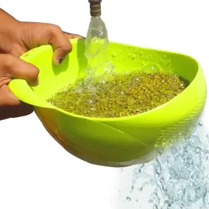 0081 Virgin Rice Bowl Durable Plastic Strainer ,Water Strainer | Vegetable & Fruits Washing Bowl