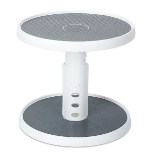 10" 2-Tier Non-Skid Lazy Susan Turntable - Adjustable Spice Rack for Kitchen Cabinet, Counter, Pantry, and Bathroom.