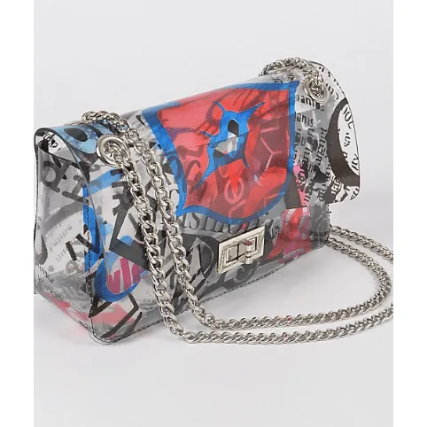 2 in 1 Clear Graffiti Crossbody Bag