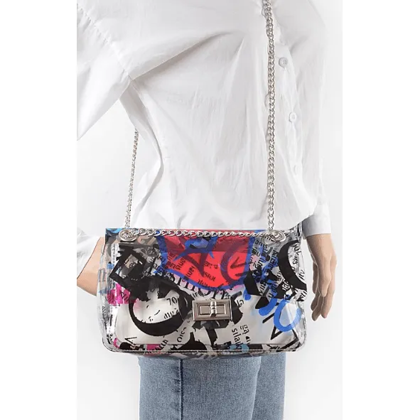 2 in 1 Clear Graffiti Crossbody Bag