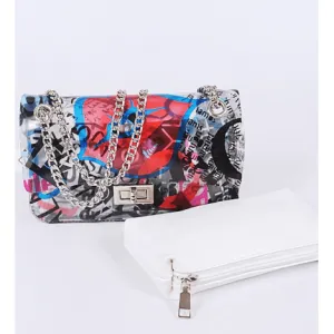 2 in 1 Clear Graffiti Crossbody Bag