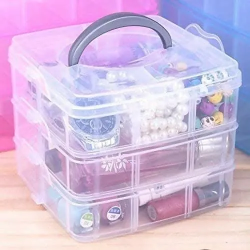 3-Layer Adjustable Jewelry Storage Box for Earrings & More