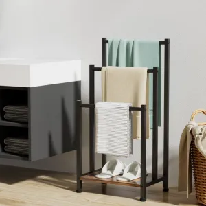 3-Tier Freestanding Towel Rack with Shelf - Artiss