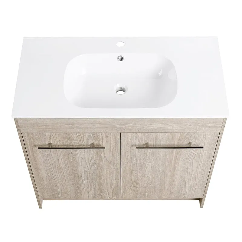 36-Inch Freestanding Bathroom Vanity with Sink and Soft-Close Doors