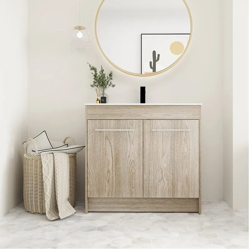 36-Inch Freestanding Bathroom Vanity with Sink and Soft-Close Doors