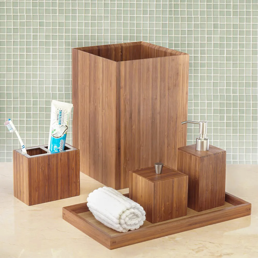 5-Piece Bamboo Bath and Vanity Set