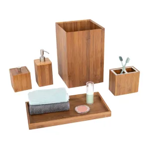 5-Piece Bamboo Bath and Vanity Set