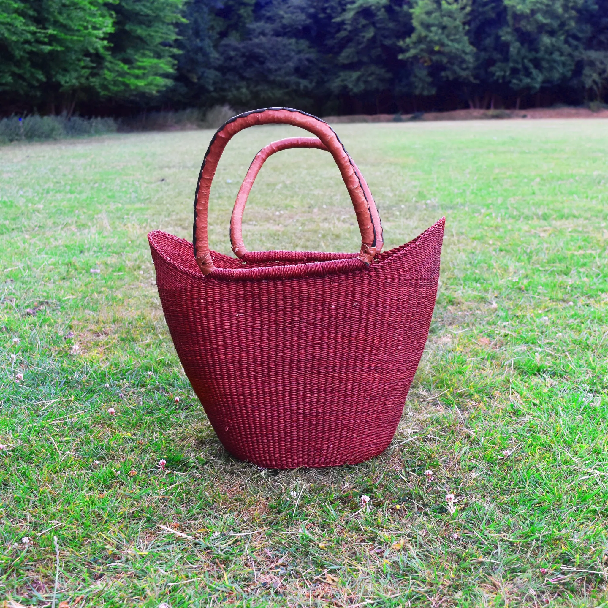 African Straw Basket - U Shopper Basket USB08