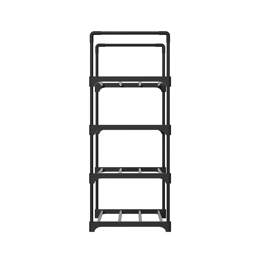 Artiss Shoe Rack Stackable Shelves 4 Tiers 55cm Shoes Storage Stand Black