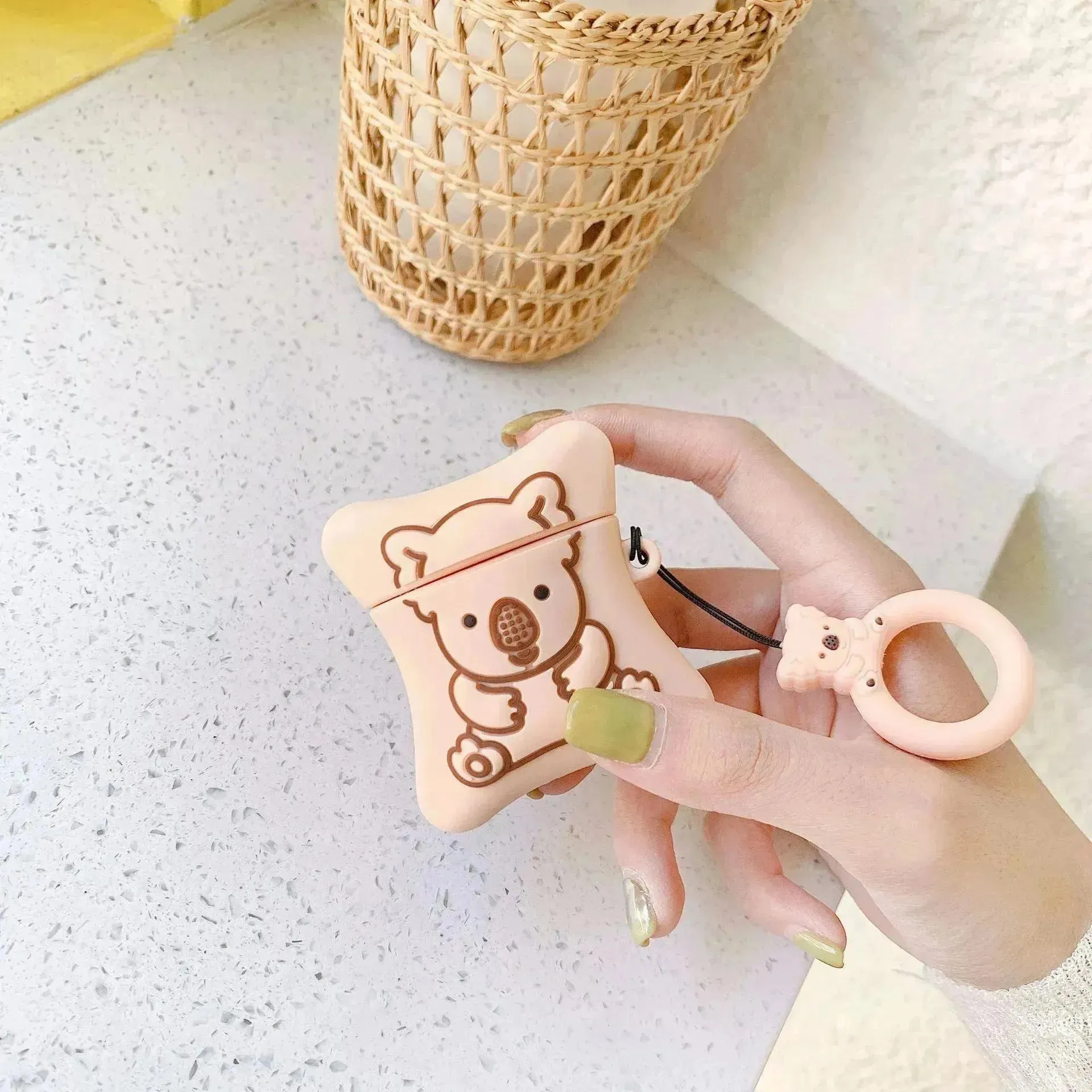 Bear Biscuit Storage Airpods Protective Cover Case