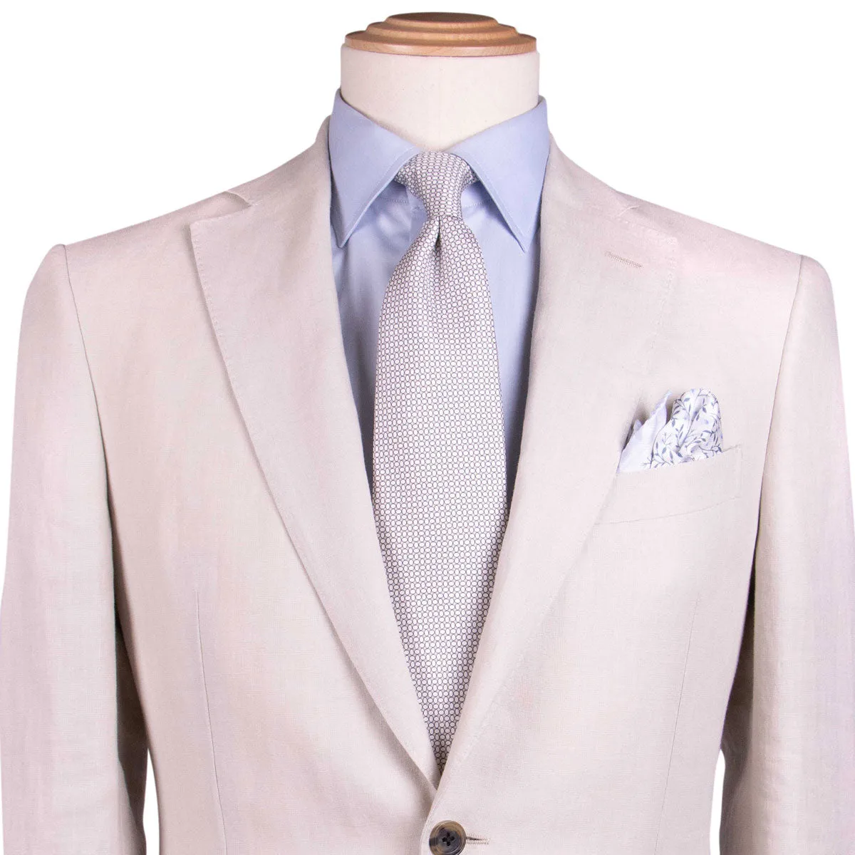 Beige Pure Linen Suit