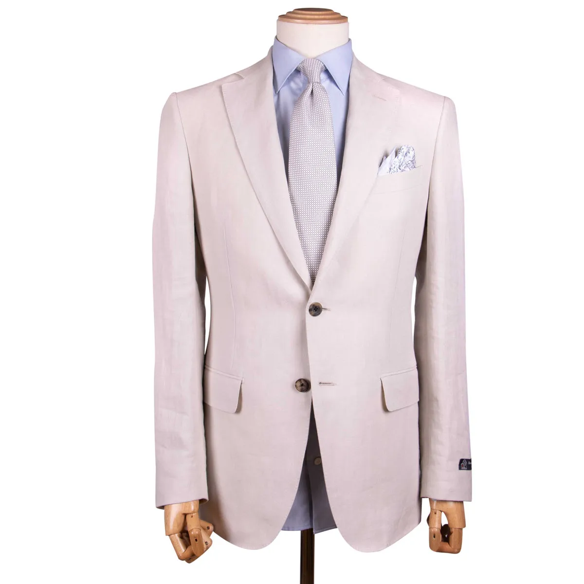 Beige Pure Linen Suit