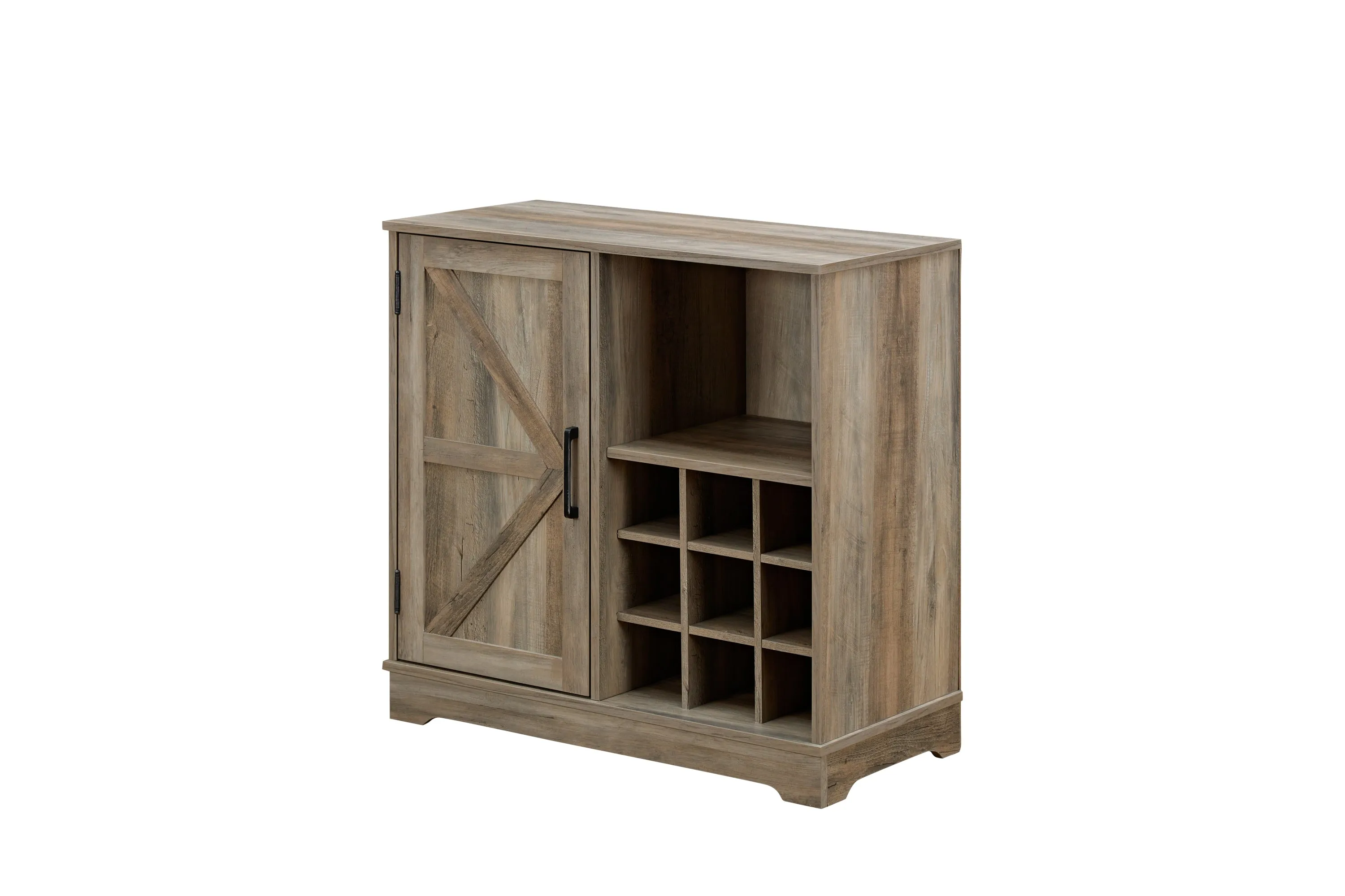 Brock Farmhouse Coffee Bar Cabinet - Gray Wash