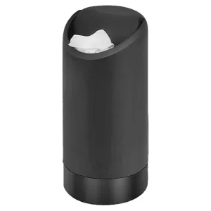 CARBINIC Small Car Dustbin with Lid | Silicone Car Trash Can | Portable Garbage Bin for Home, Office & Car | Mini Car Trash Bin Fits Cup Holder in Console/Door | Odor-free & Leakproof Dustbin | Black