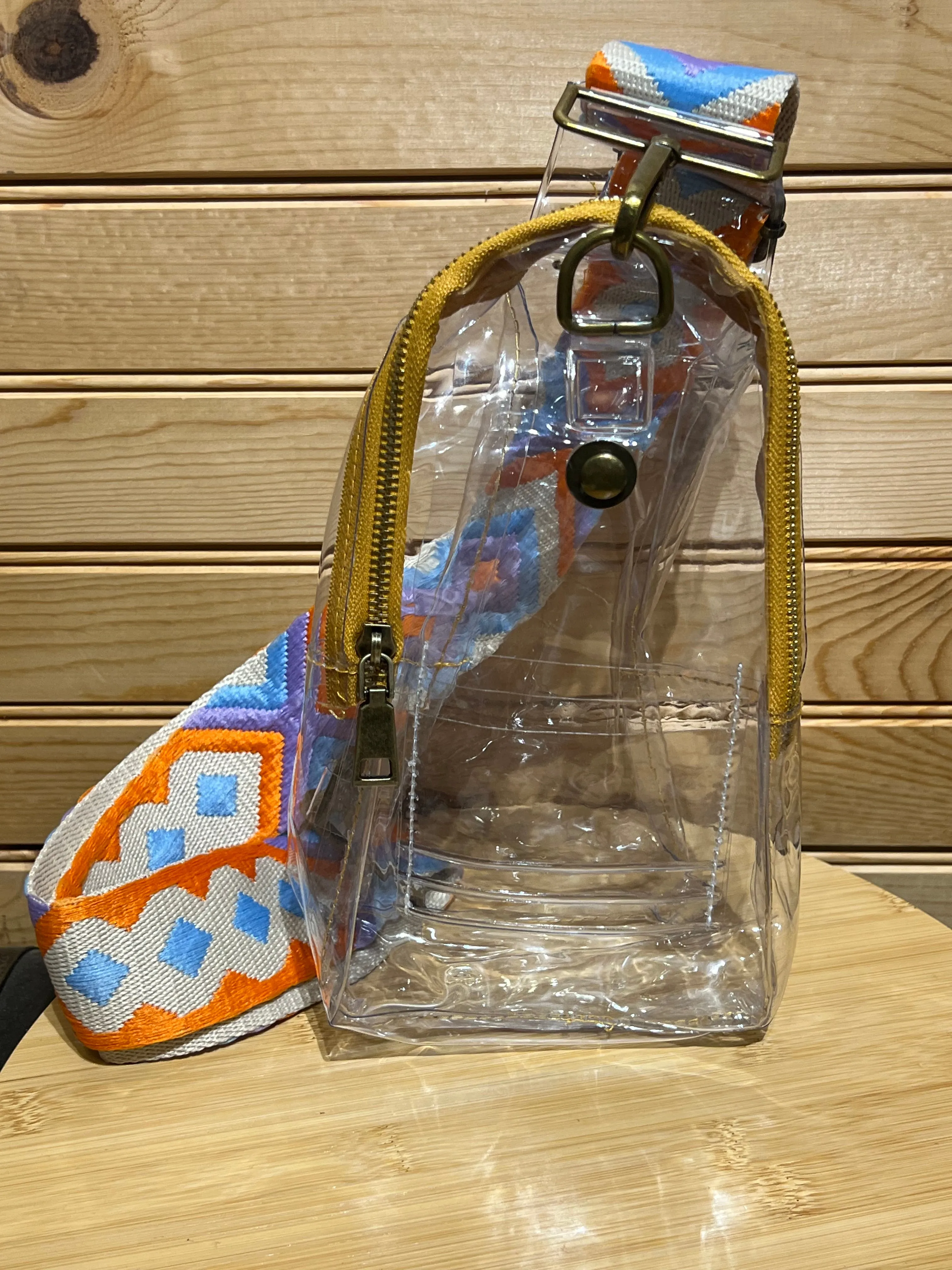 Clear Sling Bag - Orange / Blue / Lavender Strap