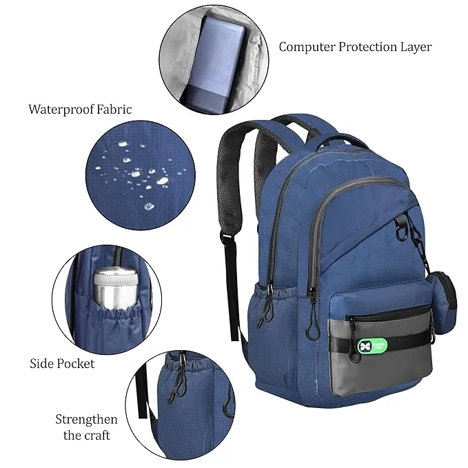 Clouds Love Stylish & Trendy Water Resistant High Storage School Collage Travel Backpack(Blue) Bag for Boys & Girls