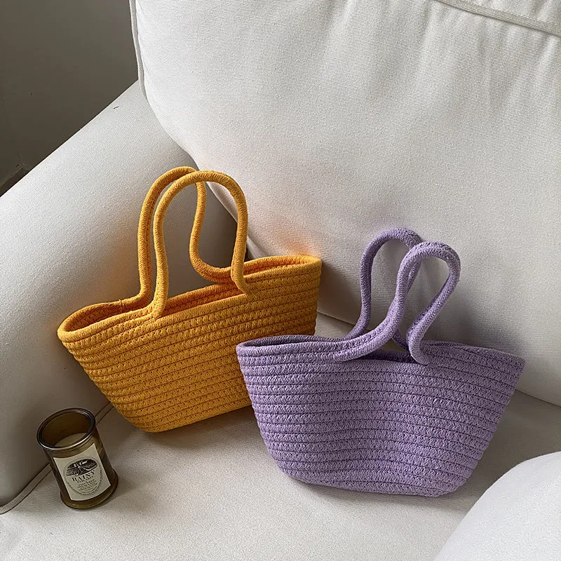 Cotton Rope Woven Basket Childrens Woven Bag