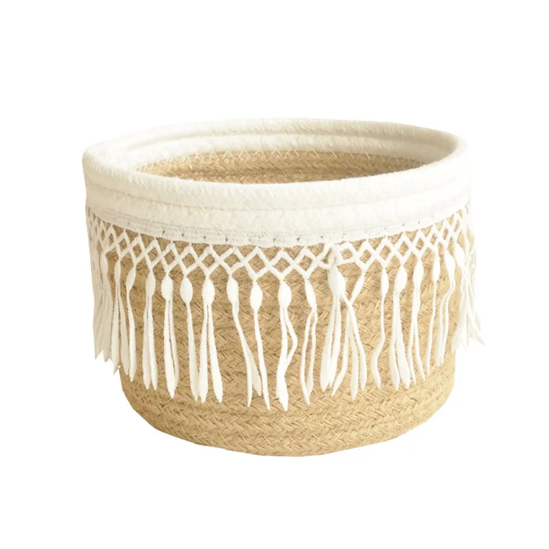 Cotton woven storage basket