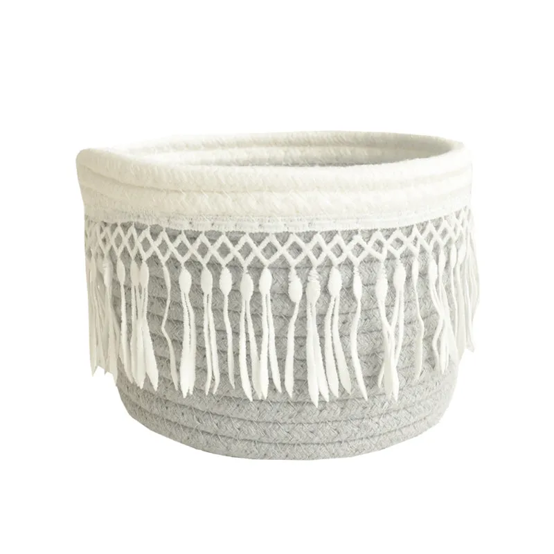 Cotton woven storage basket