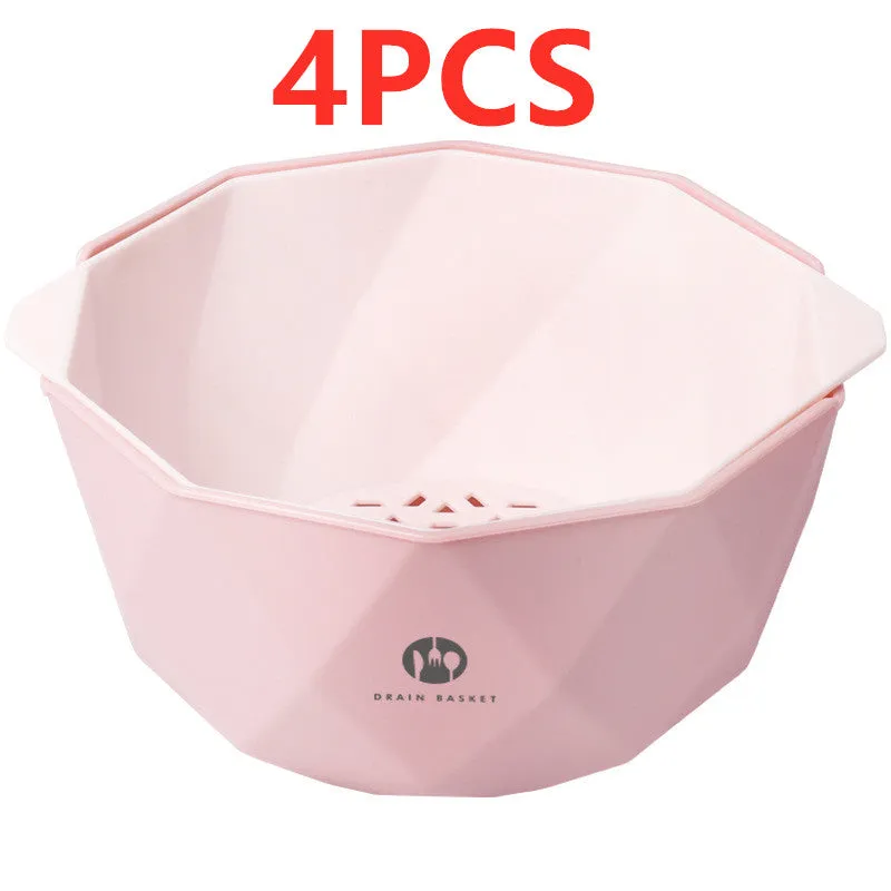 Double-Layer Vegetable Sink Plastic Drain Basket