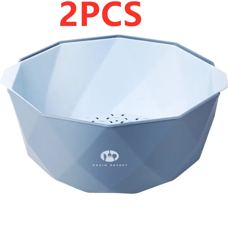 Double-Layer Vegetable Sink Plastic Drain Basket