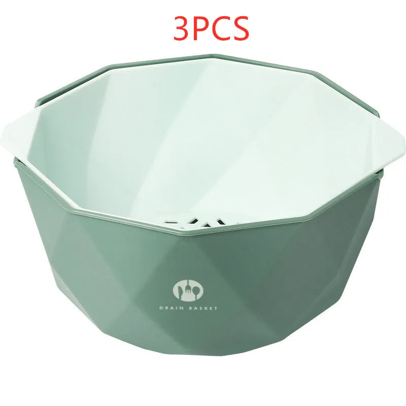 Double-Layer Vegetable Sink Plastic Drain Basket