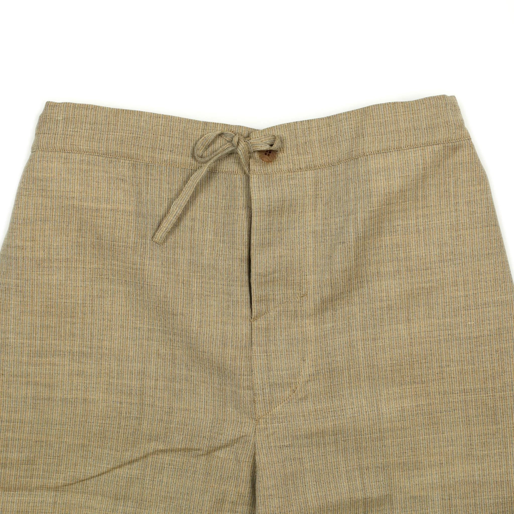 Easy pants in beige and blue lightweight Lovat wool