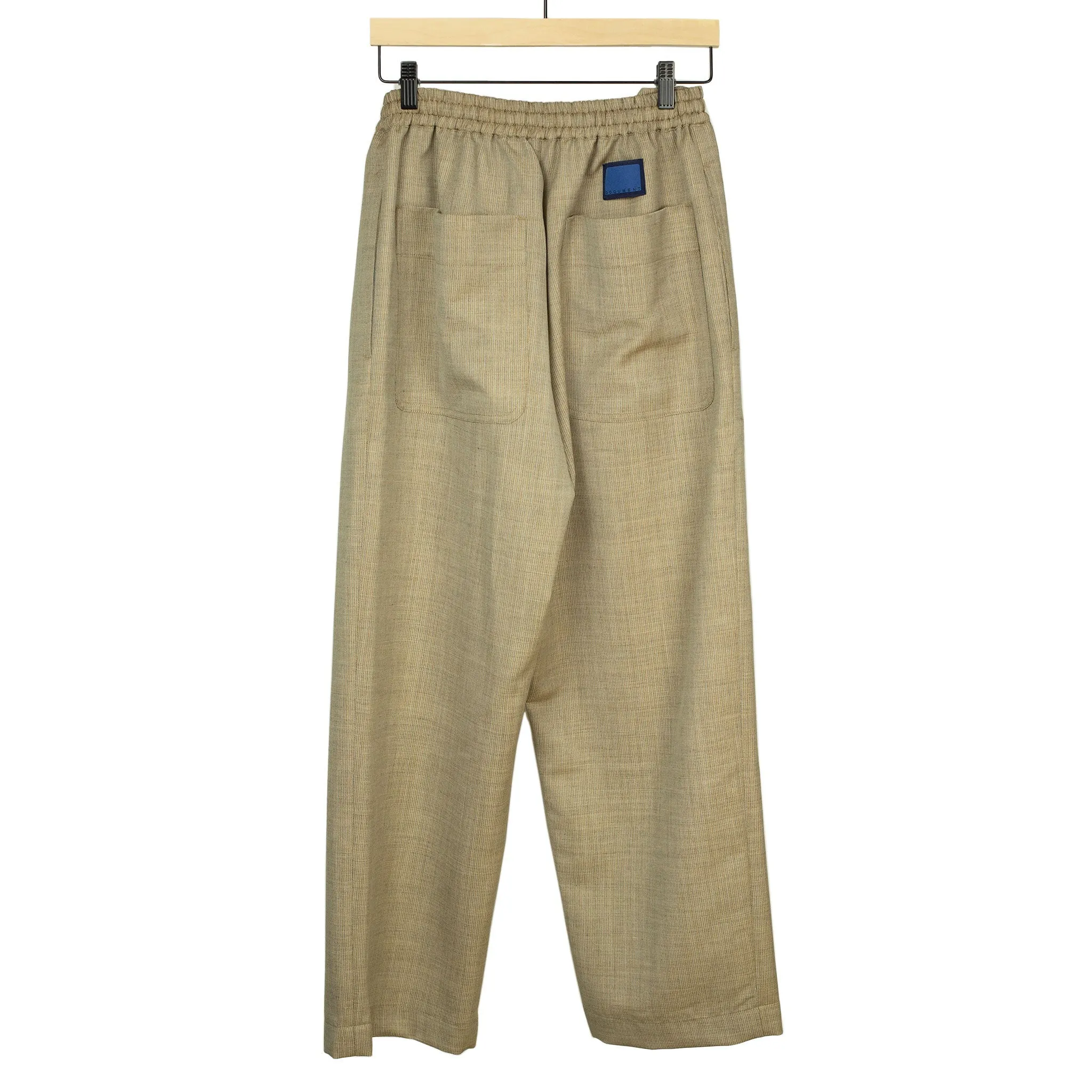 Easy pants in beige and blue lightweight Lovat wool