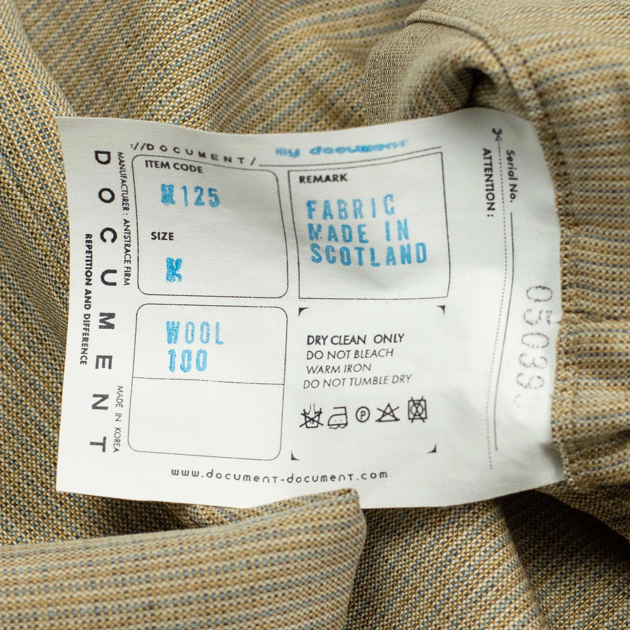 Easy pants in beige and blue lightweight Lovat wool