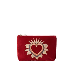 Elizabeth Scarlett Heart Mini Pouch | Red