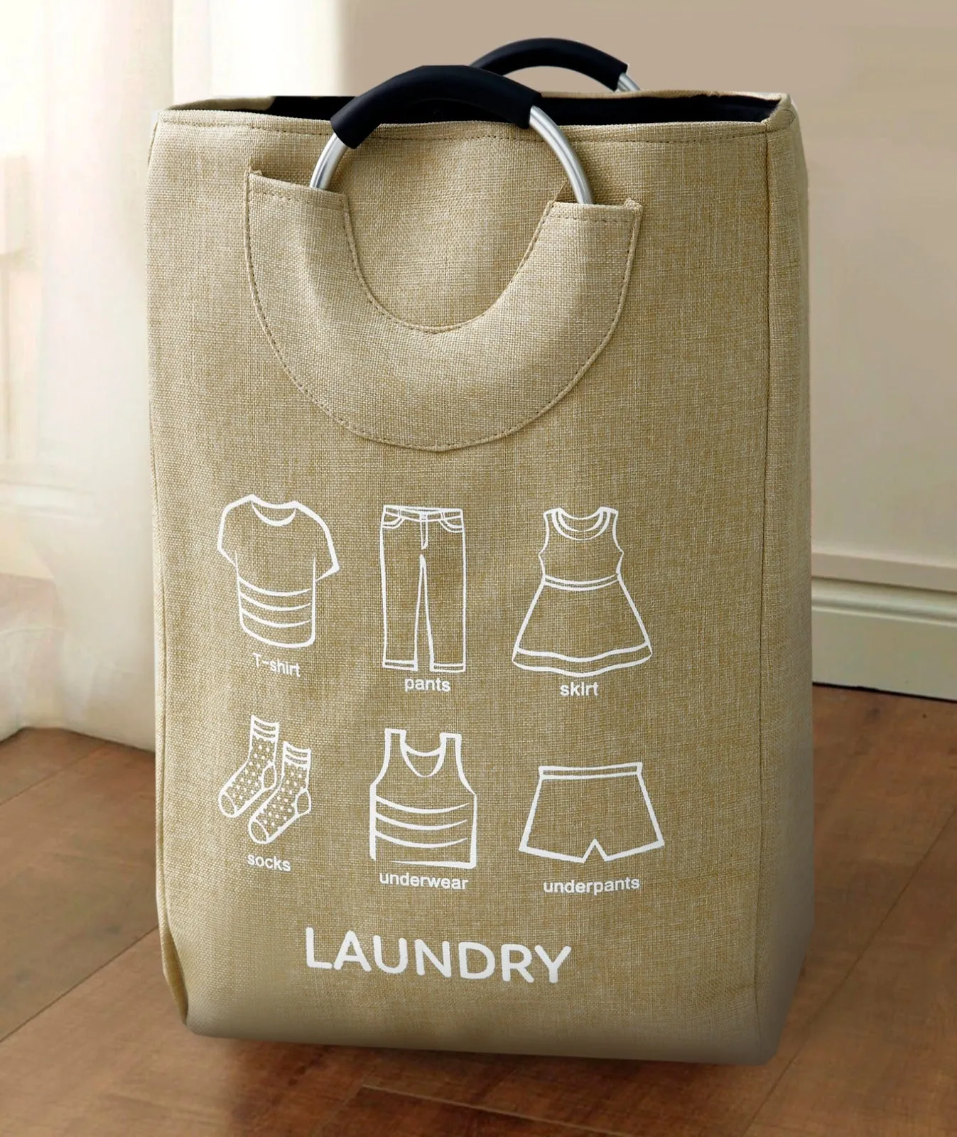 Eva Laundry Basket-Beige(LAUNDRY)