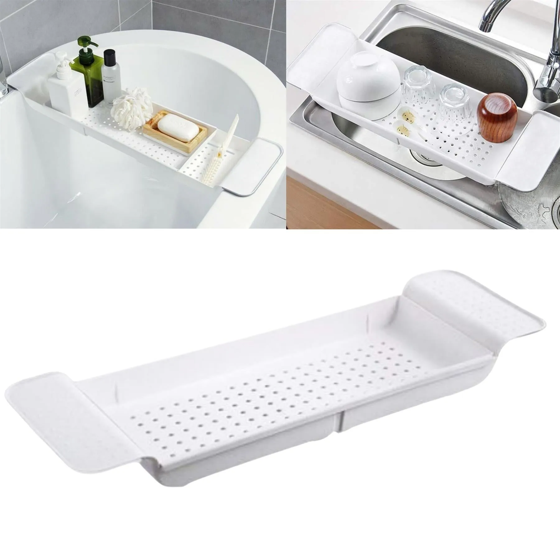 Extendable Plastic Bathtub Tray