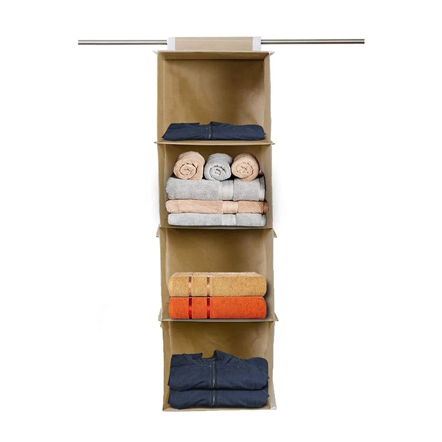 Fabric Hanging 4-Shelf Closet Cloth Organizer