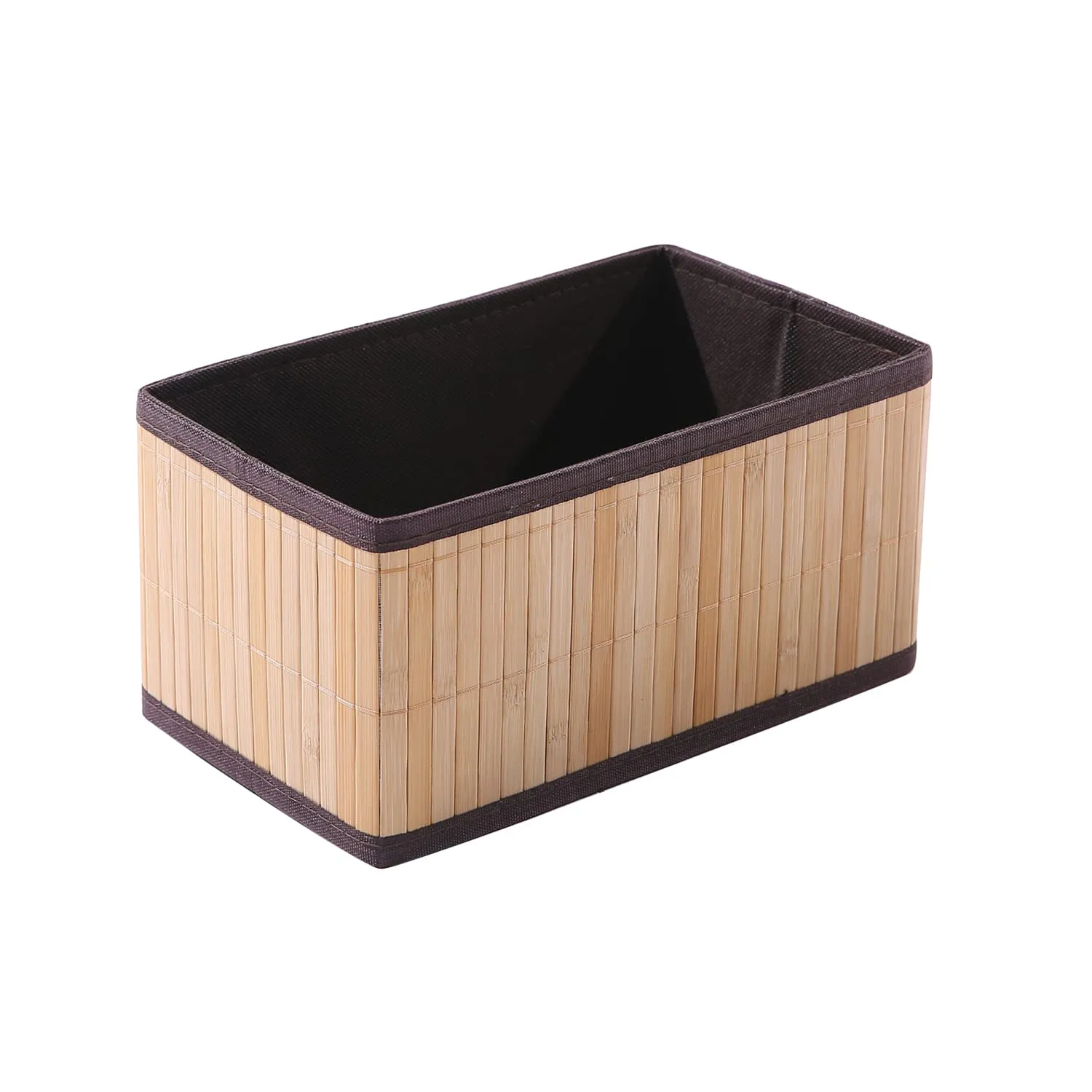 HomeStorie Eco-Friendly Foldable Natural Bamboo Storage Basket Bins Organizer, Pack of 1 (AR1542)