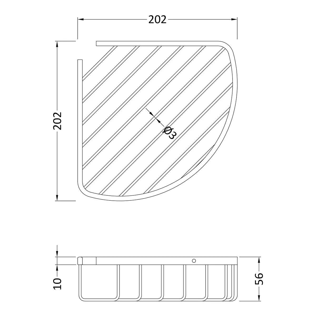 Hudson Reed Deep Corner Storage Basket in Chrome