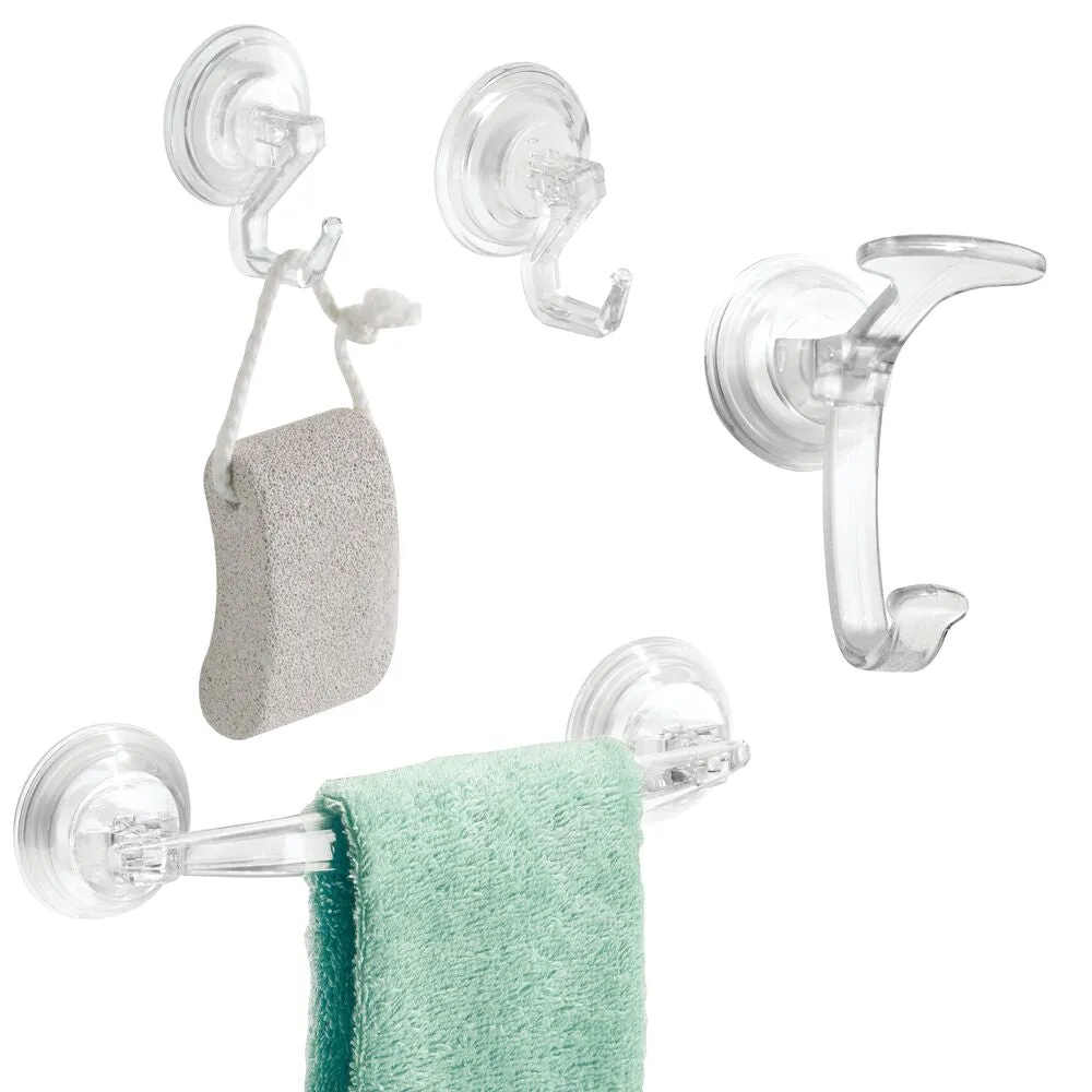 iDesign Bath Storage Power Lock Towel Bar in Clear