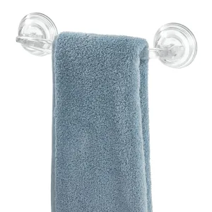 iDesign Bath Storage Power Lock Towel Bar in Clear