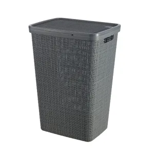 Jute Laundry Hamper 58L Dark Grey