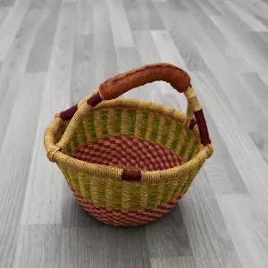 Large Round Straw basket 21 - African Basket - Ghana Basket