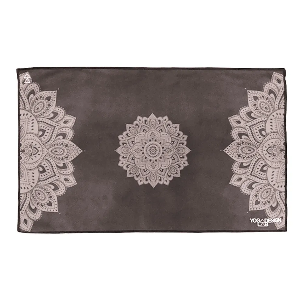 Lightweight Non-Slip Hand Yoga Towel, Mandala Black, YDL