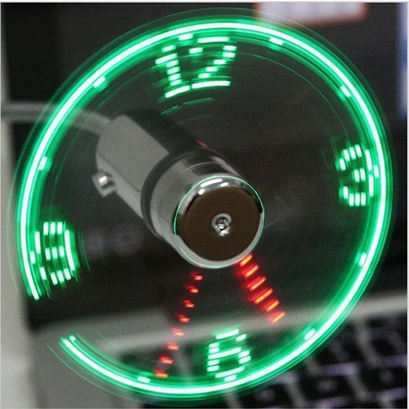 Mini Horloge LED et Ventilateur USB pour ordinateur portable