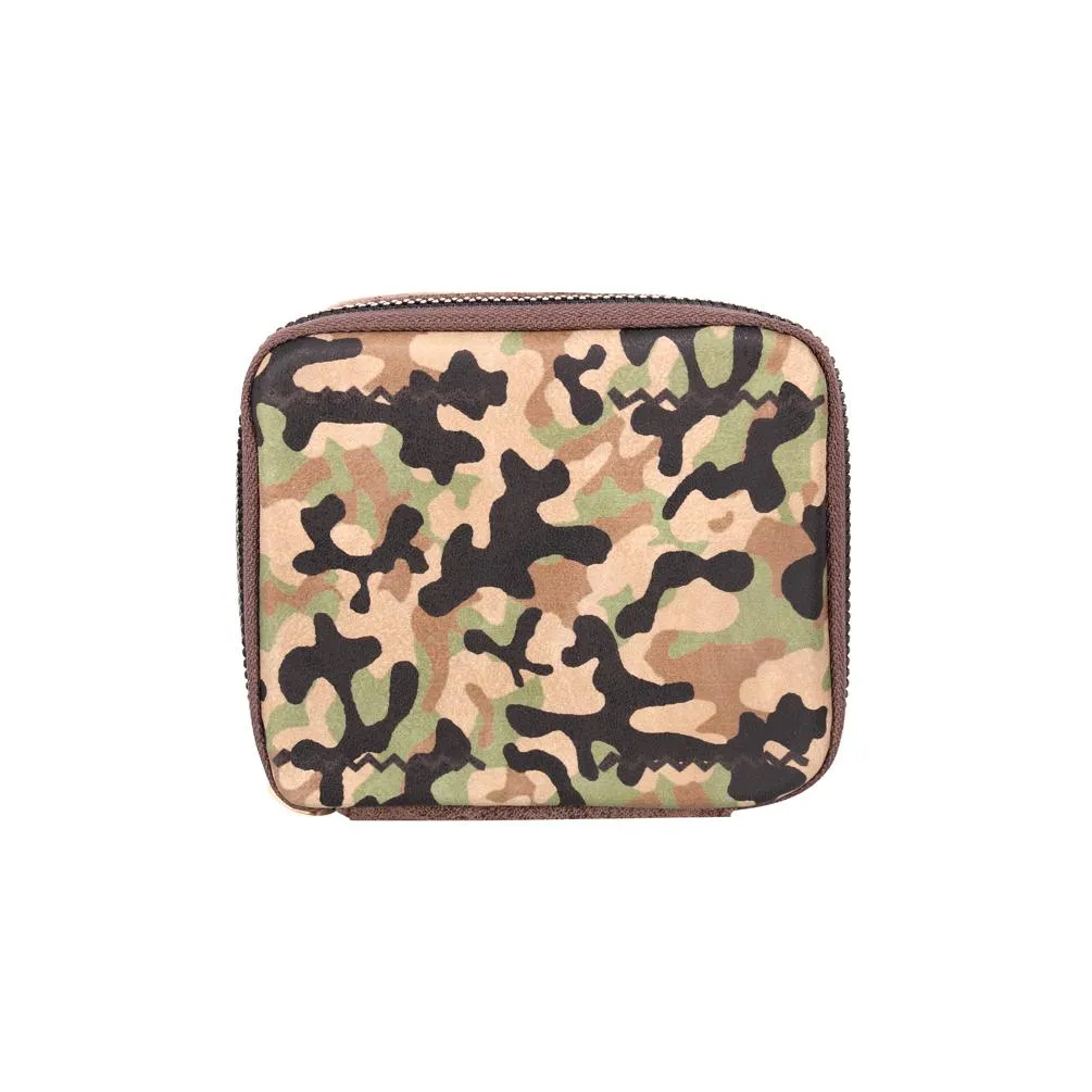 Montana West Western Design Pill Box Travel Organizer/ Zippered Case Camo Print