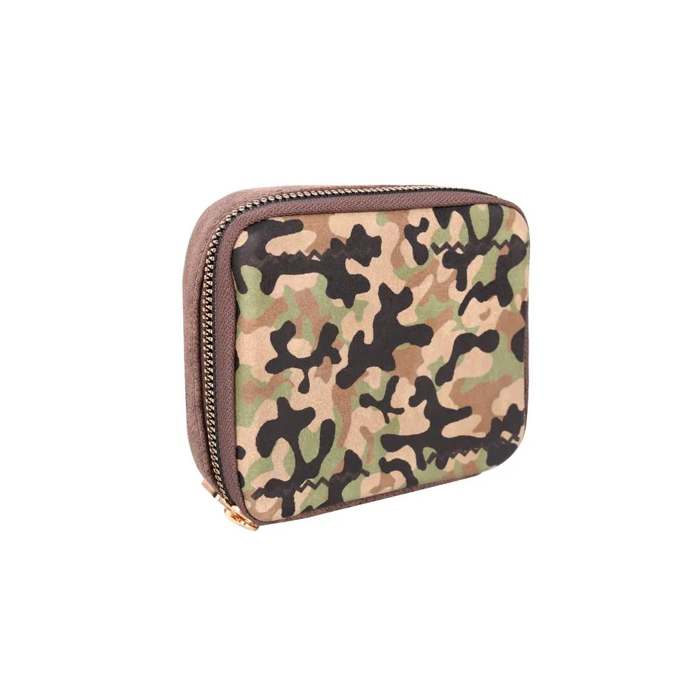 Montana West Western Design Pill Box Travel Organizer/ Zippered Case Camo Print