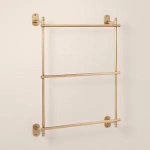 New - Wall-Mounted Brass Ladder Towel Rack Antique Finish - Hearth & Hand with Magnolia