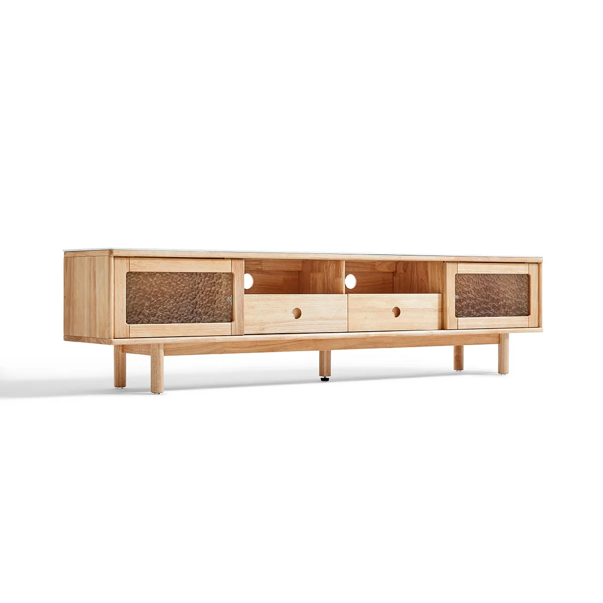 Solid Wood Organic Entertainment Unit TV Console