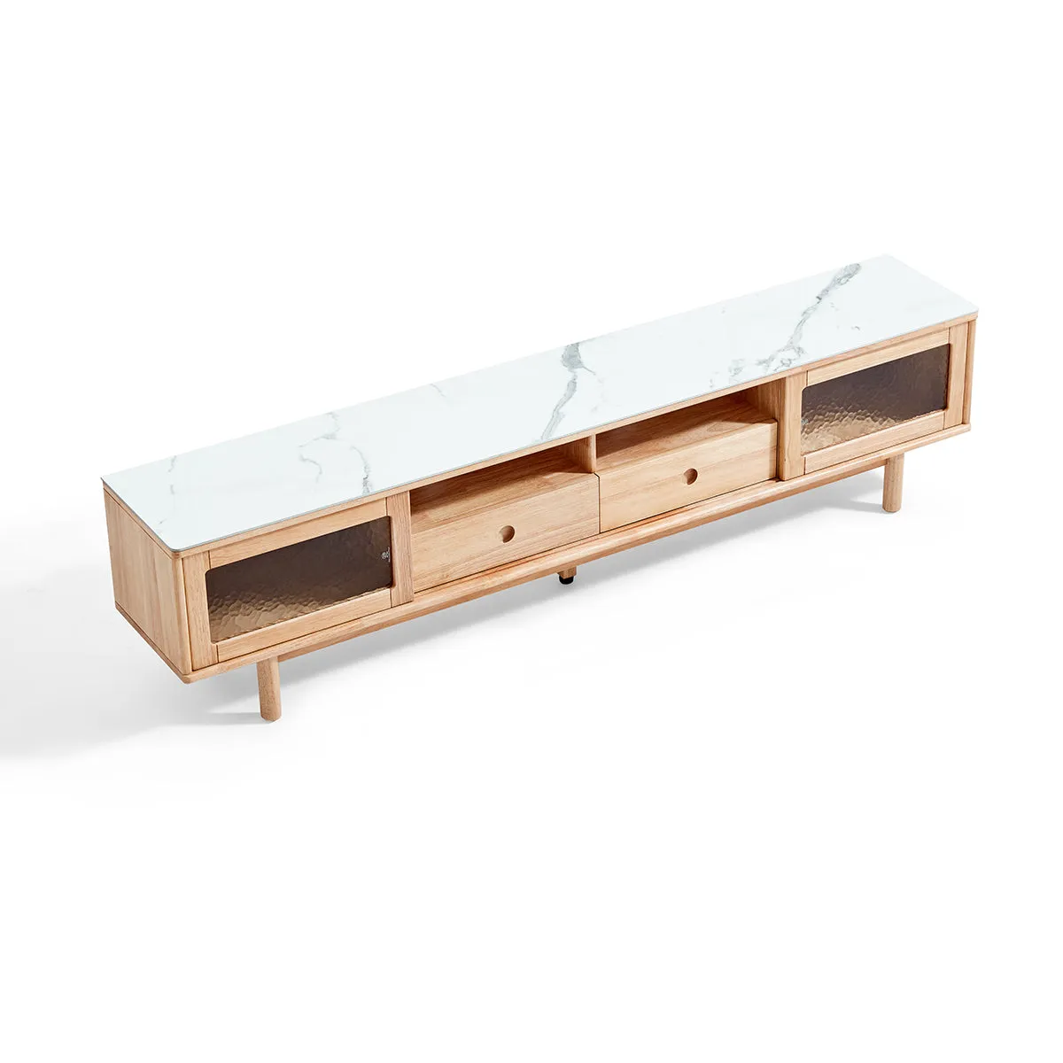 Solid Wood Organic Entertainment Unit TV Console