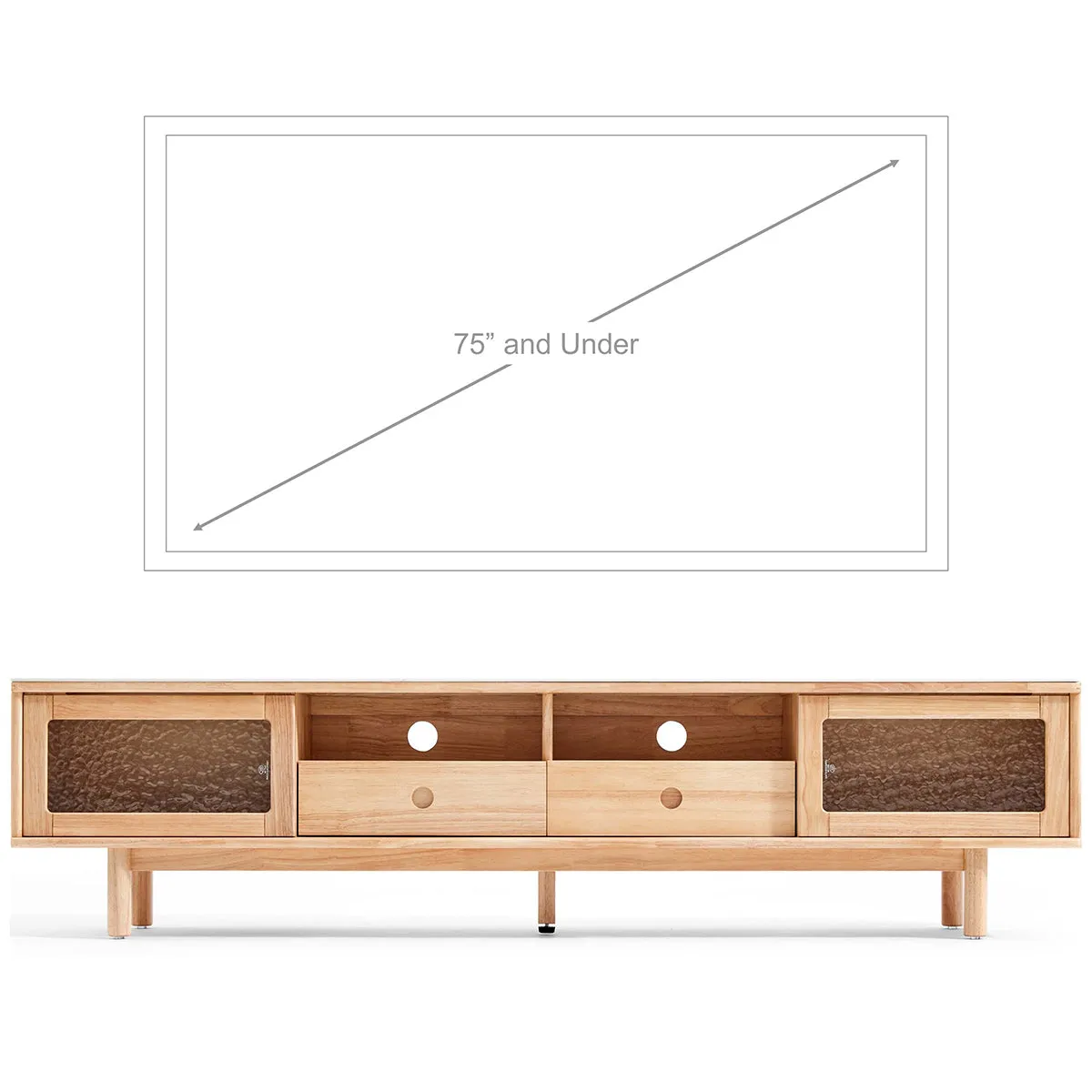 Solid Wood Organic Entertainment Unit TV Console