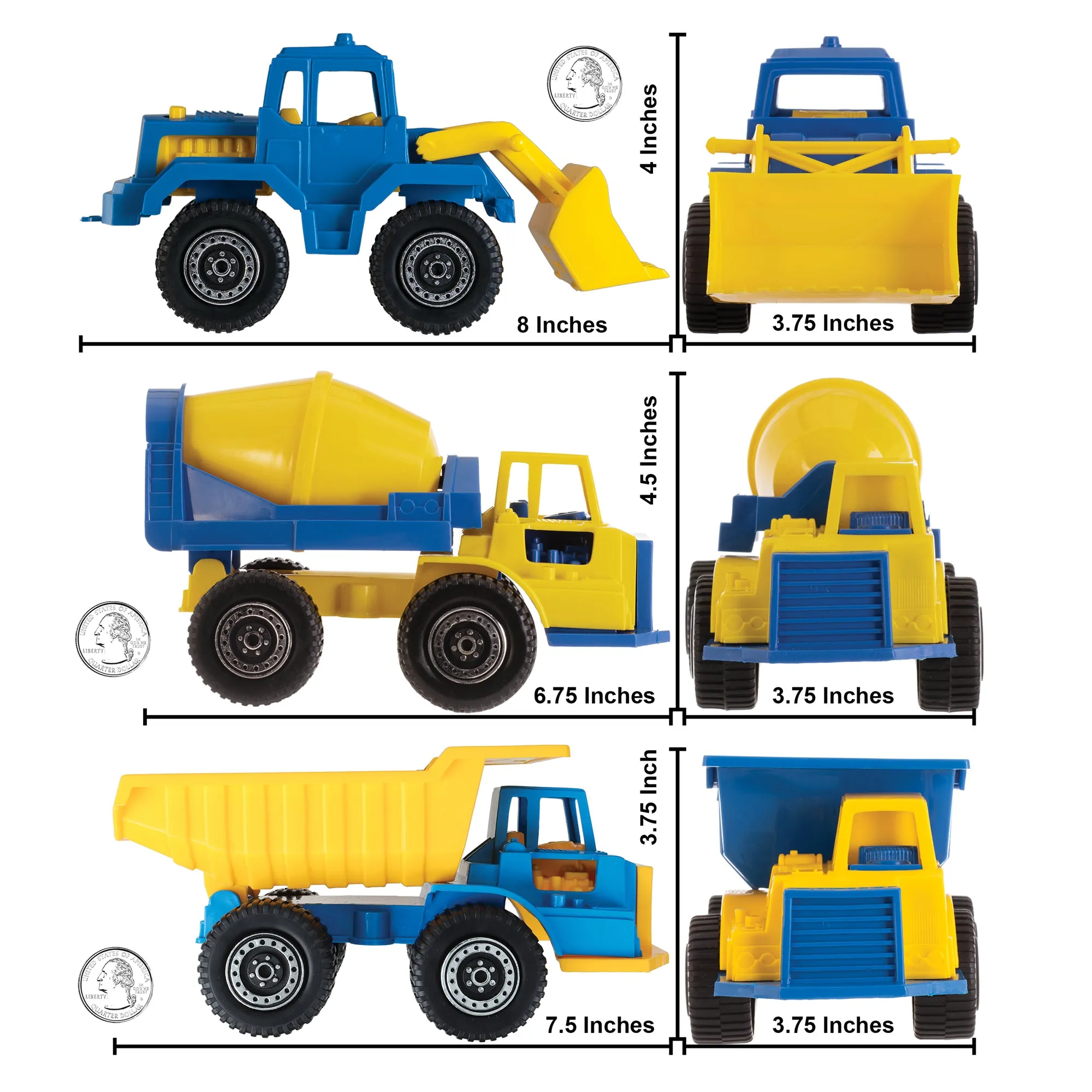 TimMee Sand & Gravel Construction Playset - Trucks Figures Sandbox & Accessories