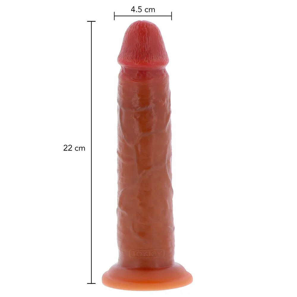 Certainly! Here’s an optimized product title for the e-commerce listing:

Realistic Silicone Foreskin Dong - 8.5 Inch Life-Like Pleasure Toy by ToyJoy

Feel free to adjust further if needed!