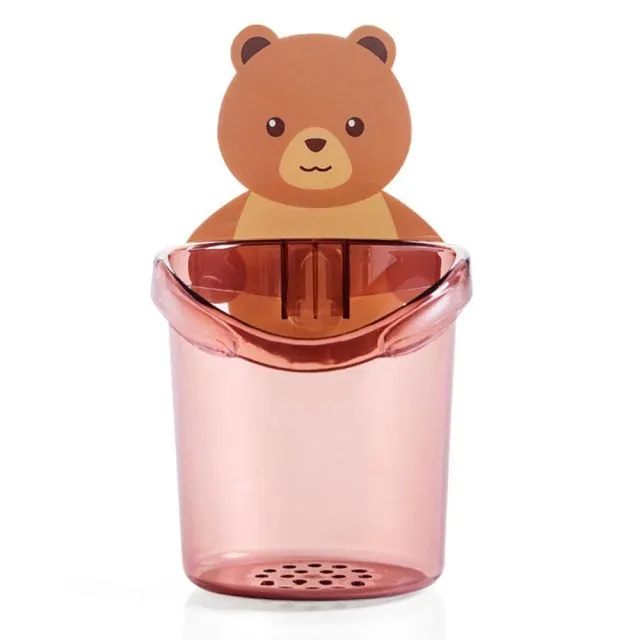 Wall-Mounted Sticky Bear Toothbrush Holder